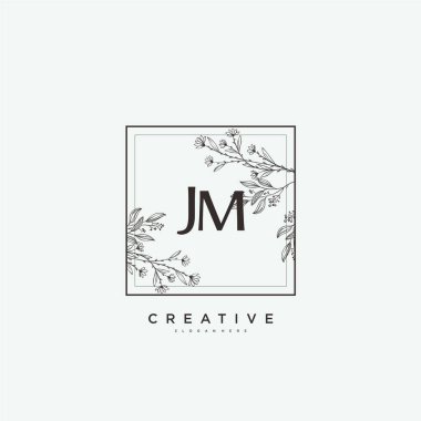 JM Beauty vektör ilk logo sanat, el yazısı ilk imza, düğün, moda, mücevher, butik, çiçek ve botanik herhangi bir şirket veya işletme için yaratıcı şablon ile.