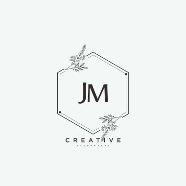 JM Beauty vektör ilk logo sanat, el yazısı ilk imza, düğün, moda, mücevher, butik, çiçek ve botanik herhangi bir şirket veya işletme için yaratıcı şablon ile.