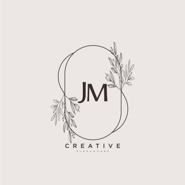 JM Beauty vektör ilk logo sanat, el yazısı ilk imza, düğün, moda, mücevher, butik, çiçek ve botanik herhangi bir şirket veya işletme için yaratıcı şablon ile.