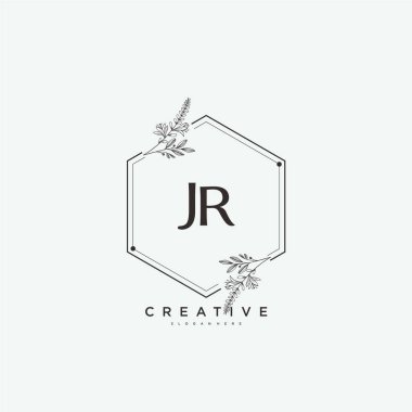 JR Beauty vektör ilk logo sanat, el yazısı logosu ilk imza, düğün, moda, mücevher, butik, çiçek ve botanik herhangi bir şirket veya işletme için yaratıcı şablona sahip.