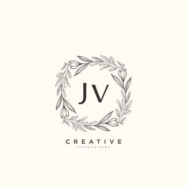 JV Beauty vektör ilk logo sanat, el yazısı ilk imza, düğün, moda, mücevher, butik, çiçek ve botanik herhangi bir şirket veya işletme için yaratıcı şablon ile.