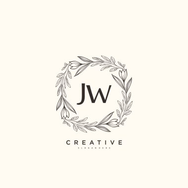 JW Beauty vektör ilk logo sanat, el yazısı ilk imza, düğün, moda, mücevher, butik, çiçek ve botanik herhangi bir şirket veya işletme için yaratıcı şablon ile.