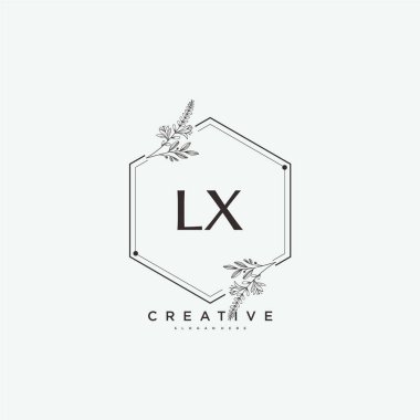 LX Beauty vektör ilk logo sanat, el yazısı ilk imza, düğün, moda, mücevher, butik, çiçek ve botanik herhangi bir şirket veya işletme için yaratıcı şablon ile.