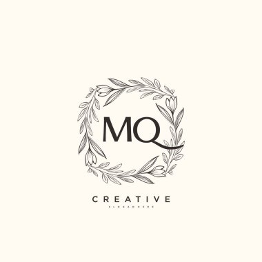 MQ Beauty vektör ilk logo sanat, el yazısı ilk imza, düğün, moda, mücevher, butik, çiçek ve botanik herhangi bir şirket veya işletme için yaratıcı şablon ile.