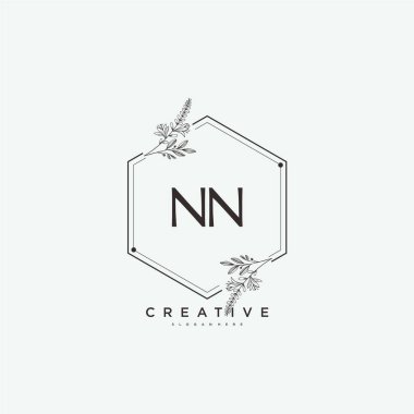 NN Güzellik Vektörü ilk logo sanatı, ilk imzadan oluşan el yazısı logosu, düğün, moda, mücevher, butik, çiçek ve botanik, herhangi bir şirket veya işletme için yaratıcı şablona sahip..