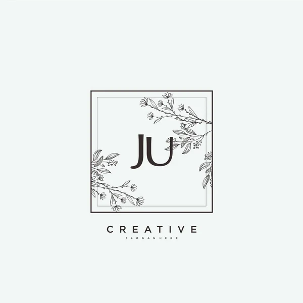 Beauty Vector Initial Logo Art Handwriting Logo Initial Signature Wedding — Stock Vector