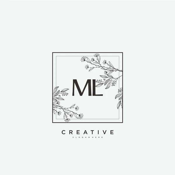 Beauty Vector Initial Logo Art Handwriting Logo Initial Signature Wedding — Stock Vector