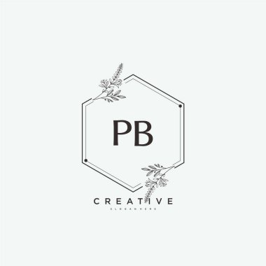 PB vektör ilk logo sanatı, ilk imzadan oluşan el yazısı logosu, düğün, moda, mücevher, butik, çiçek ve botanik, herhangi bir şirket veya işletme için yaratıcı şablona sahip..