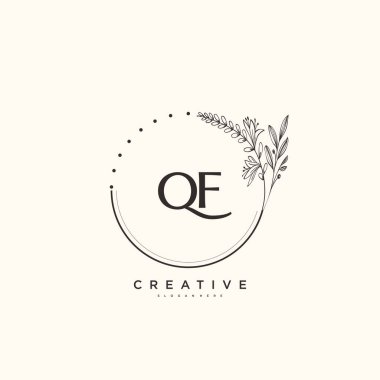 QF Beauty vektör ilk logo sanat, el yazısı ilk imza, düğün, moda, mücevher, butik, çiçek ve botanik herhangi bir şirket veya işletme için yaratıcı şablon ile.