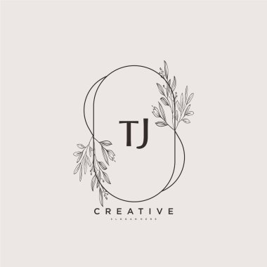 TJ Beauty vektör ilk logo sanat, ilk imzası, düğün, moda, mücevher, butik, çiçek ve botanik herhangi bir şirket veya işletme için yaratıcı şablon ile el yazısı logosu.