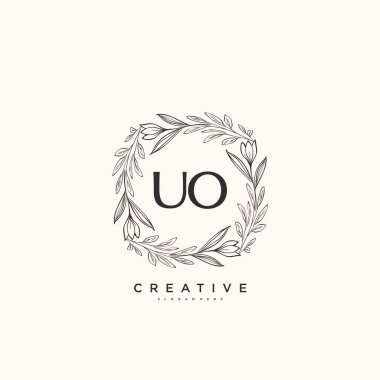 UO Beauty vektör ilk logo sanat, el yazısı ilk imza, düğün, moda, mücevher, butik, çiçek ve botanik herhangi bir şirket veya işletme için yaratıcı şablon ile.