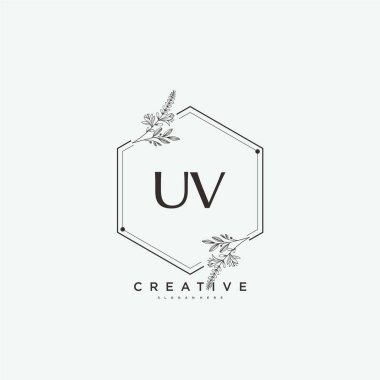 UV güzellik vektörü başlangıç logosu, imzalı el yazısı logosu, düğün, moda, mücevher, butik, çiçek ve botanik, herhangi bir şirket veya işletme için yaratıcı şablona sahip..