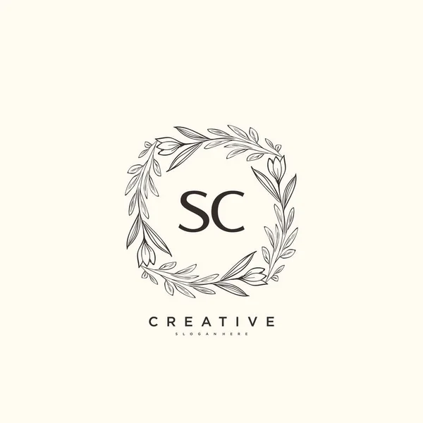 Güzellik Vektörü Ilk Logo Sanatı Ilk Imzadan Oluşan Yazısı Logosu — Stok Vektör