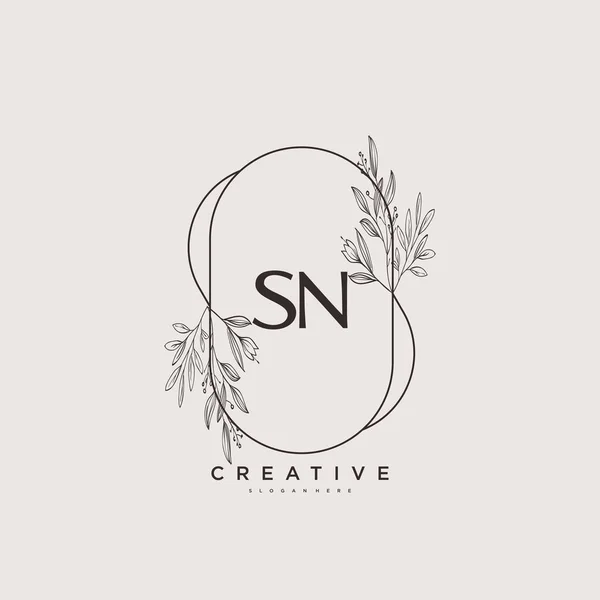 Beauty Vector Inicial Logo Art Logotipo Escritura Mano Firma Inicial — Vector de stock