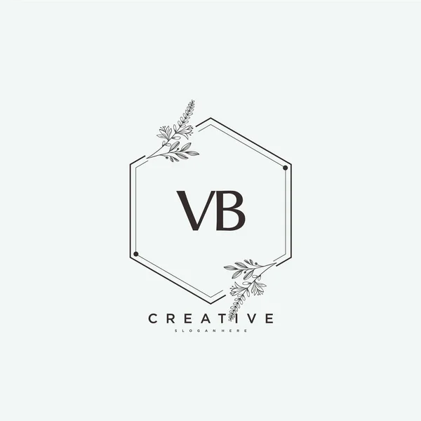Beauty Vector Inicial Logo Art Logotipo Escritura Mano Firma Inicial — Archivo Imágenes Vectoriales