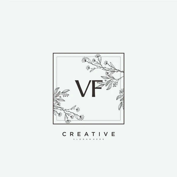 Beauty Vector Logo Iniziale Arte Calligrafia Logo Firma Iniziale Matrimonio — Vettoriale Stock