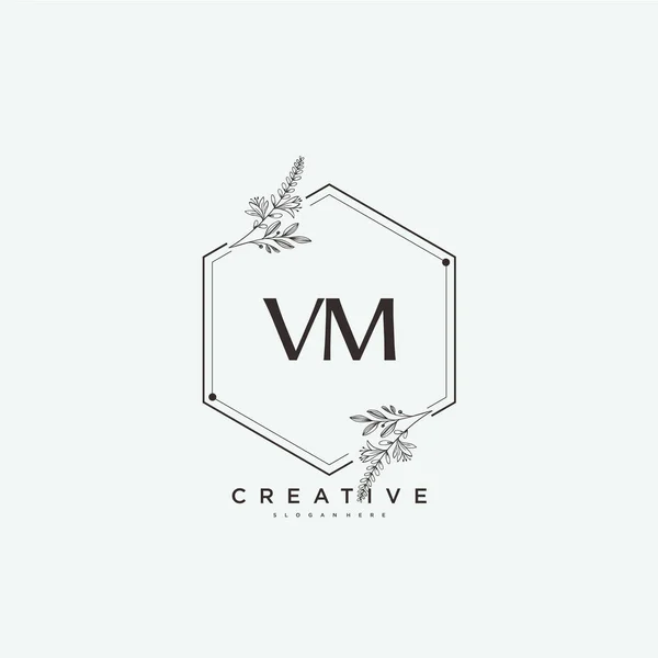 Beauty Vector Inicial Logo Art Handwriting Logo Initial Signature Wedding — Archivo Imágenes Vectoriales