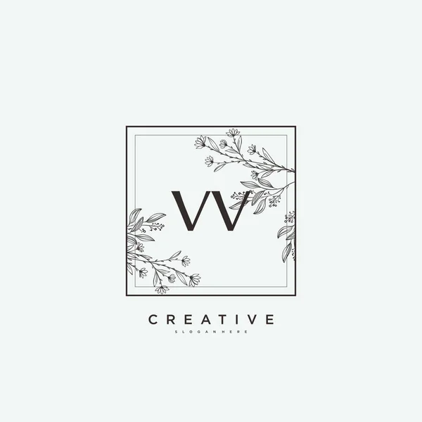Beauty Vector Inicial Logo Art Logotipo Escritura Mano Firma Inicial — Vector de stock