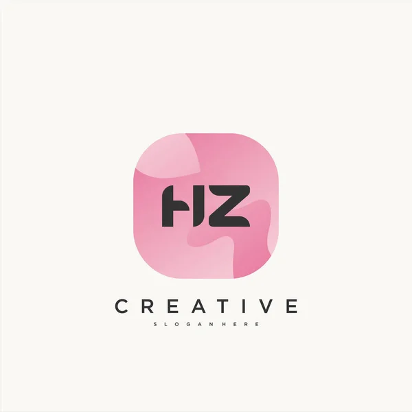 Harf Logo Tasarım Şablonu Elementleri Dalga Renkli — Stok Vektör