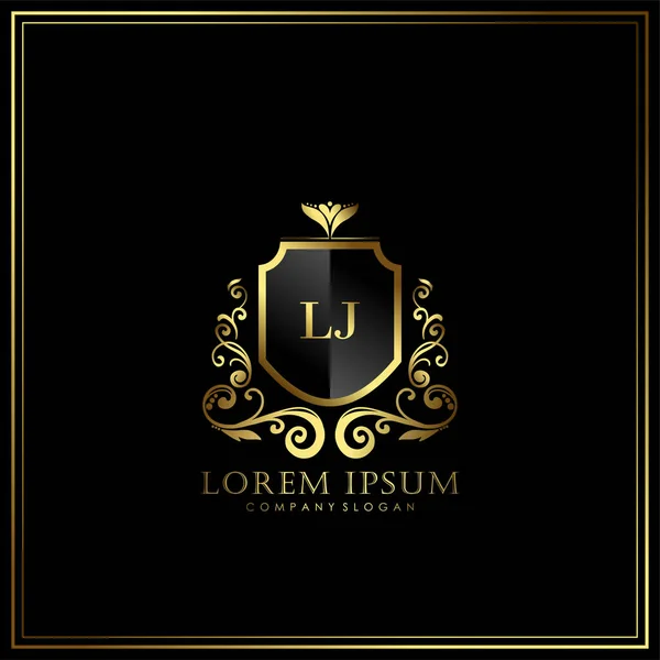 Initial Letter Luxury Logo Template Vector Restaurant Royalty Boutique Cafe — Stock Vector