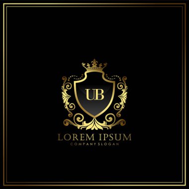 Restoran, Kraliyet, Boutique, Cafe, Hotel, Heraldic, Mücevher, Moda ve diğer vektör illüstrasyonları için UB İlk Mektup Logosu şablonu.