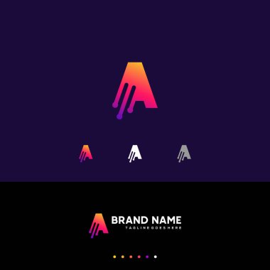 İlk teknoloji harfi logo tasarım vektörü