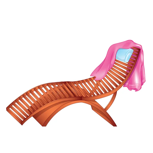 Chaise lounge de madera — Vector de stock