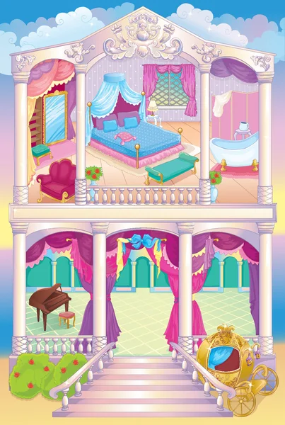 Fairytale Luxury Princess House — Stock Vector