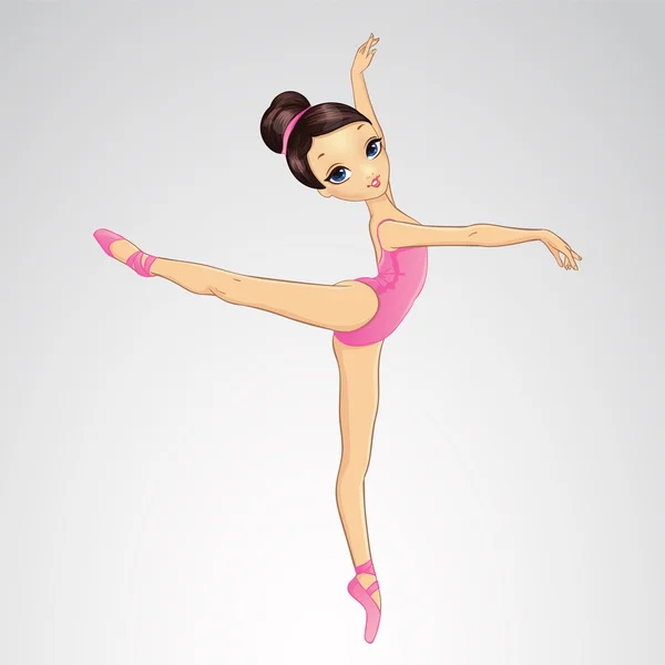 Bailarina bailando en Pointe — Vector de stock