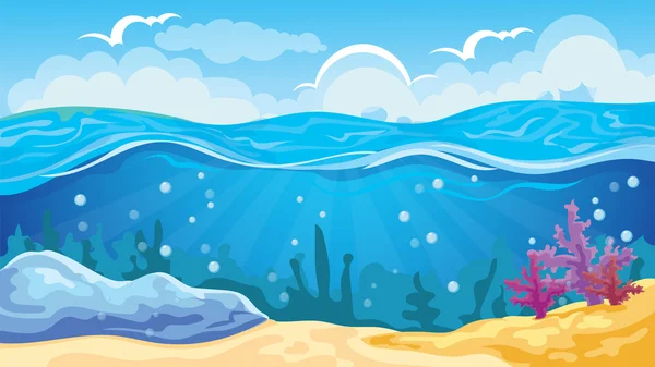 Juego Seascape Background — Vector de stock