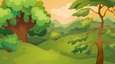 Akşam orman oyun arka plan