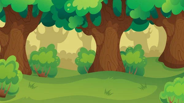 Juego Forest Oakwood Paisaje — Vector de stock