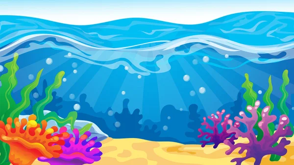 Seascape Background With Corals — Stock Vector