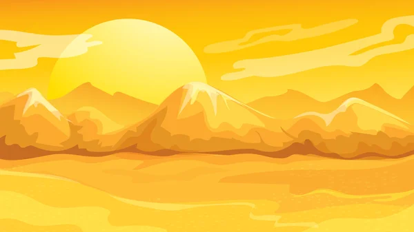 Желтый закат пустыни — стоковый вектор