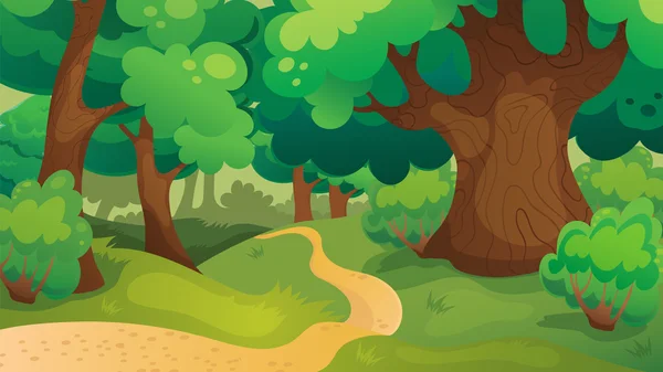 Eiche Wald Spiel Hintergrund — Stockvektor
