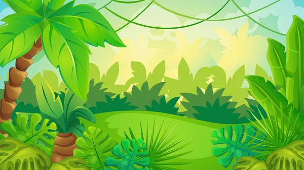 Cartoon Jungle gioco di sfondo — Vettoriale Stock