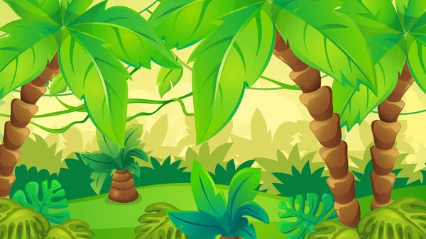 Jungle fond avec la paume — Image vectorielle