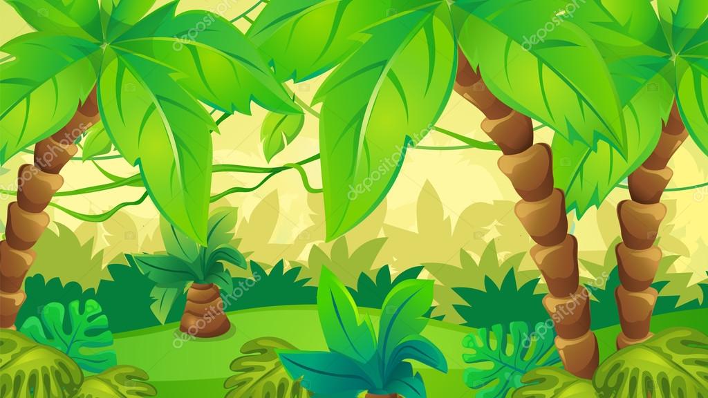 Jungle Background With Palm Stock Vector Image by ©ingasmk #107440102