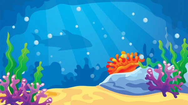 El juego Underwater World Background — Vector de stock