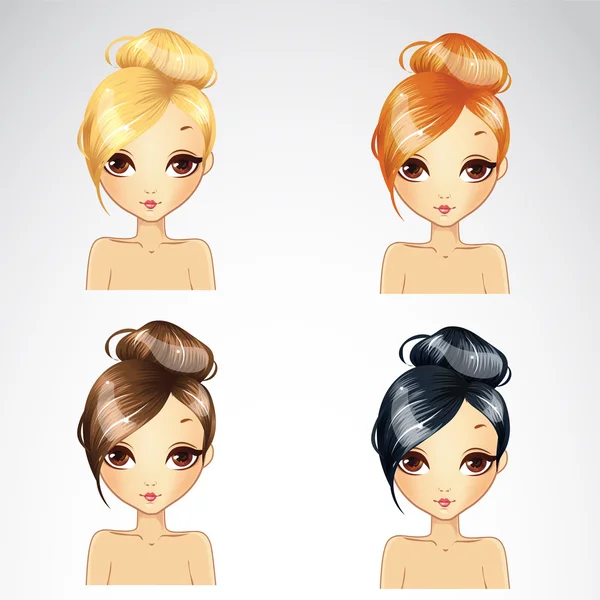 Casual kısa saç stil kümesi