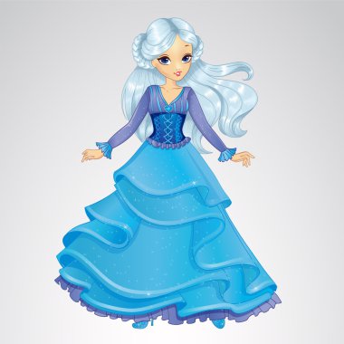 Kar kraliçesi mavi elbiseli