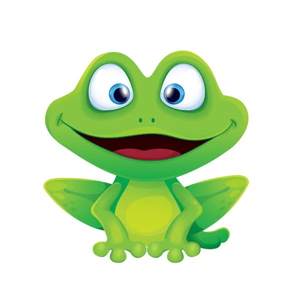 Süßer lustiger Frosch lächelt — Stockvektor