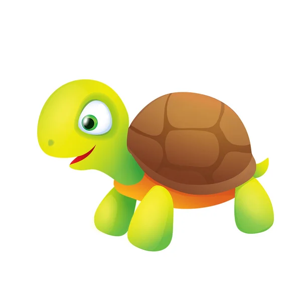 Niedliche Karikatur Schildkröte lächelnd — Stockvektor