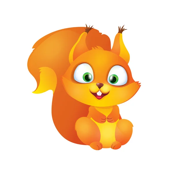 Mignon écureuil rouge souriant — Image vectorielle