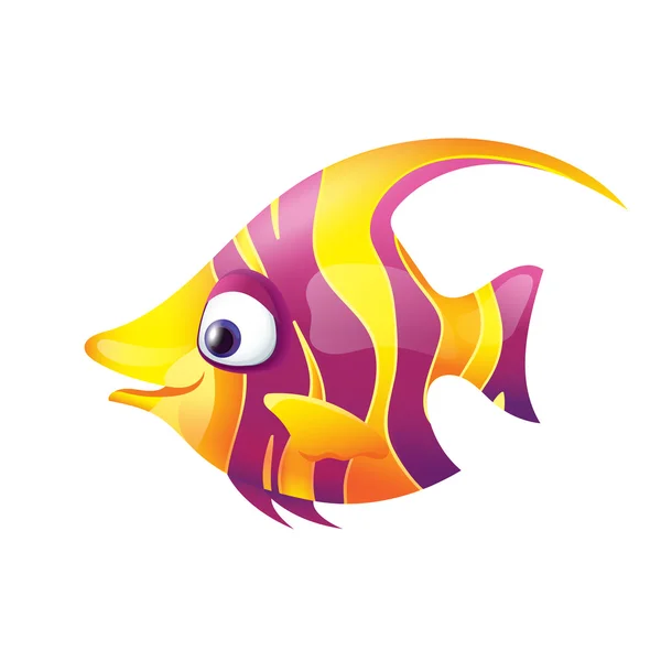 Bastante sonriente pescado rayado — Vector de stock