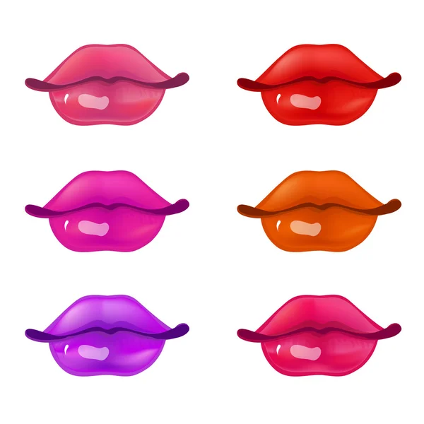 Moda colores diferentes labios — Archivo Imágenes Vectoriales