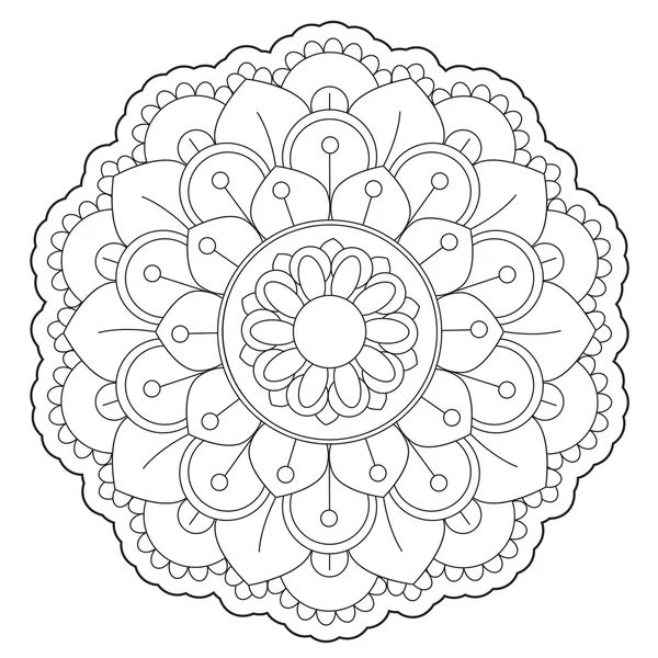 Розмальовки Квітковий круглий орнамент — стоковий вектор