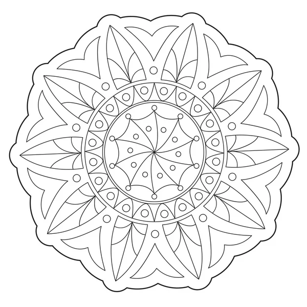 Розмальовка геометричний круглий орнамент — стоковий вектор
