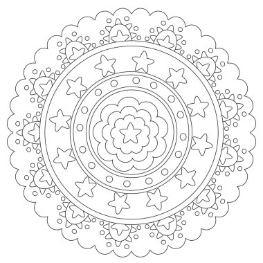 Geometrik yıldız Mandala boyama