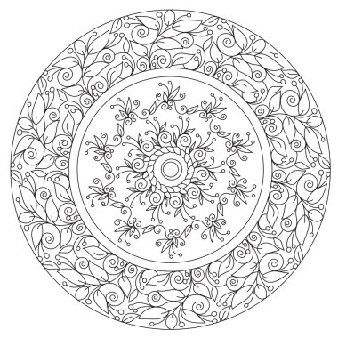 Güzel çiçek Mandala boyama